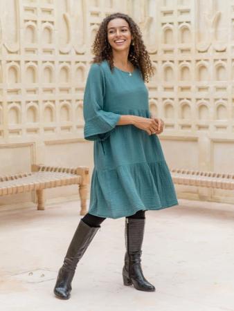 Wide Cotton Tunic Dress